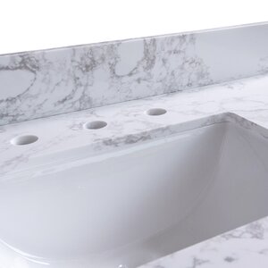 Modern Luxe Furniture 43'' Single Bathroom Vanity Top in White with ...