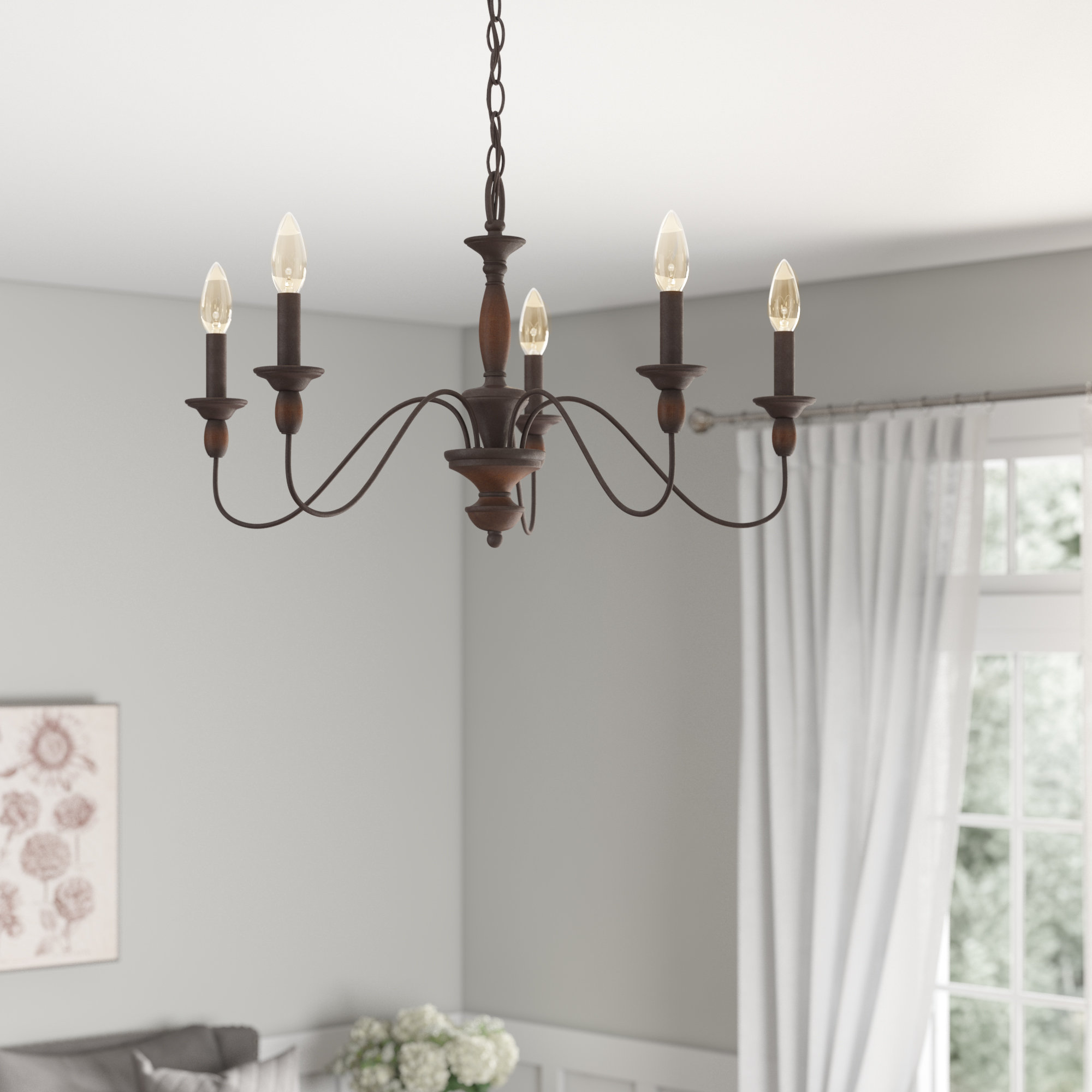 Emilee 5 Light Candle Style Empire Chandelier Emilee 5 Light Candle Style Empire Chandelier