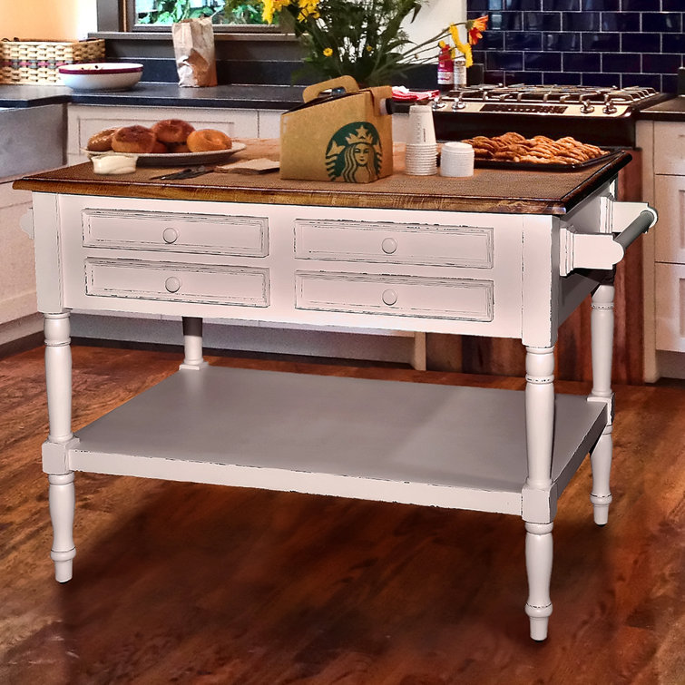 Darby Home Co Brookstonval Kitchen Island With Wood Top Reviews Wayfair