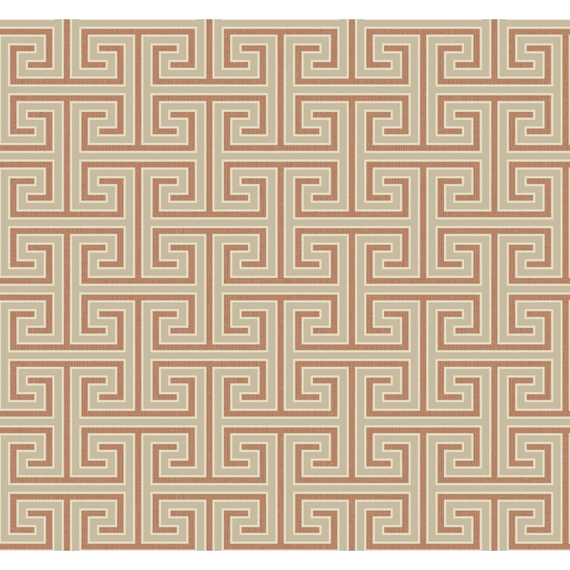 Brayden Studio Strathaven Raised Greek Key 27 L X 27 W Wallpaper