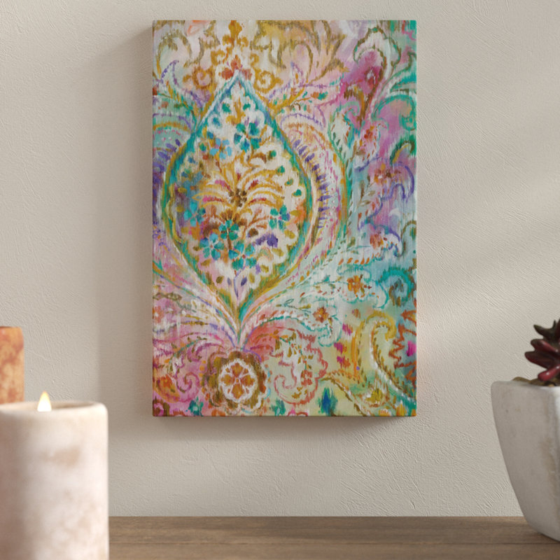 Bungalow Rose Boho Paisley Ii Painting Print On Wrapped Canvas