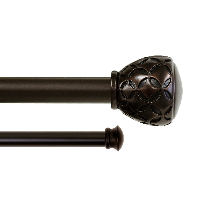 Winston Porter Anglia Knob Drapery Double Curtain Rod And Hardware