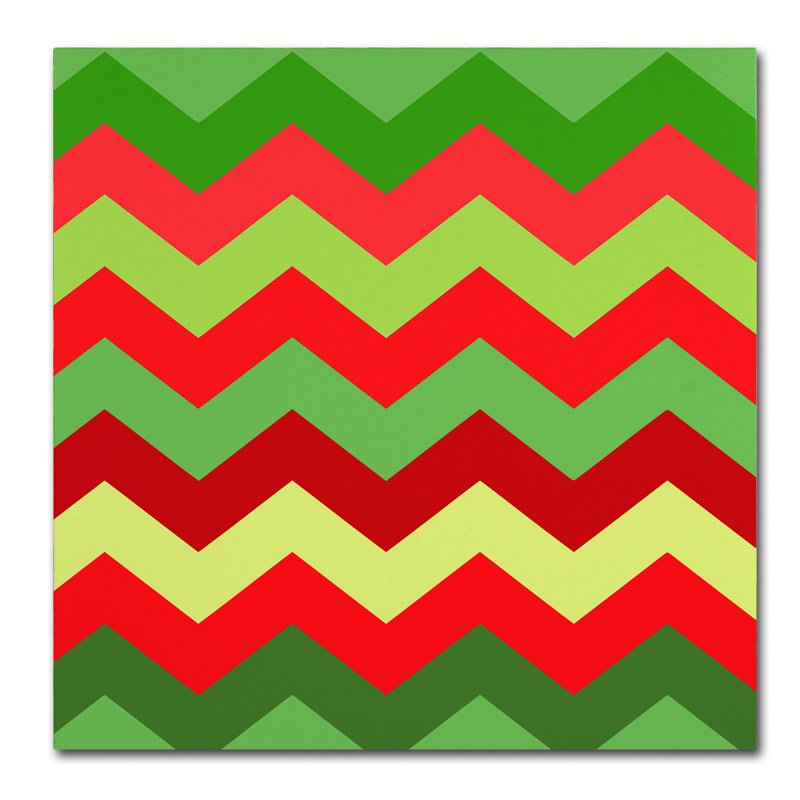 Trademark Art Xmas Chevron By Color Bakery Graphic Art On Wrapped Canvas Wayfair