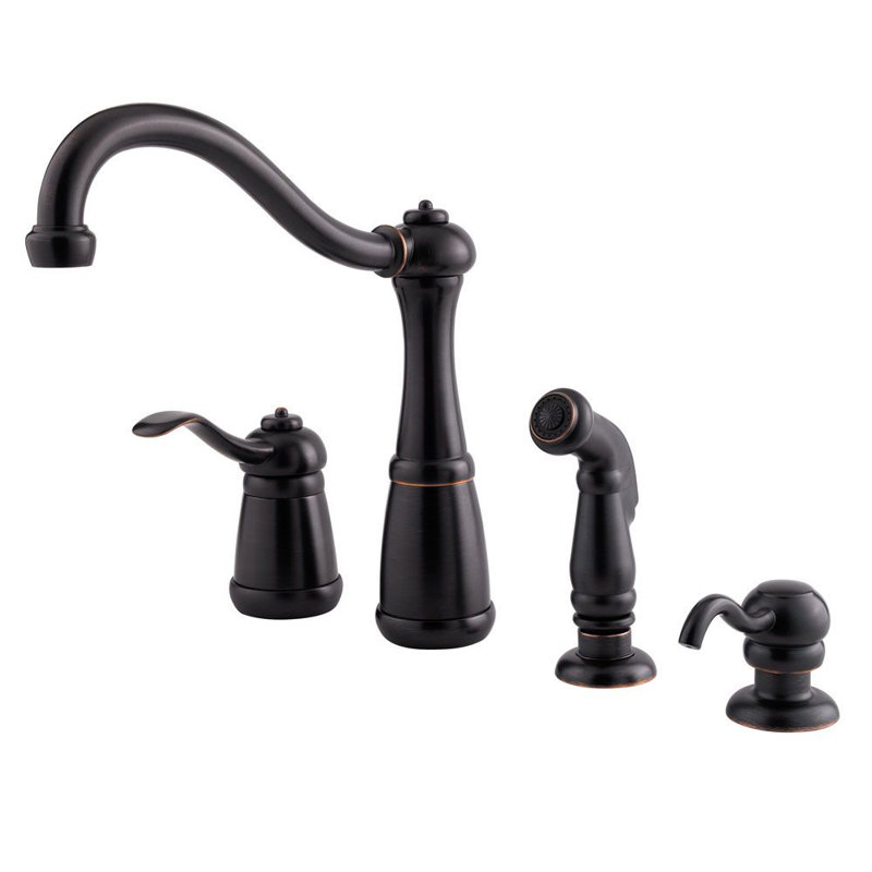 Pfister Marielle Single Handle Kitchen Faucet With Side Spray And Soap Dispenser Reviews Wayfair