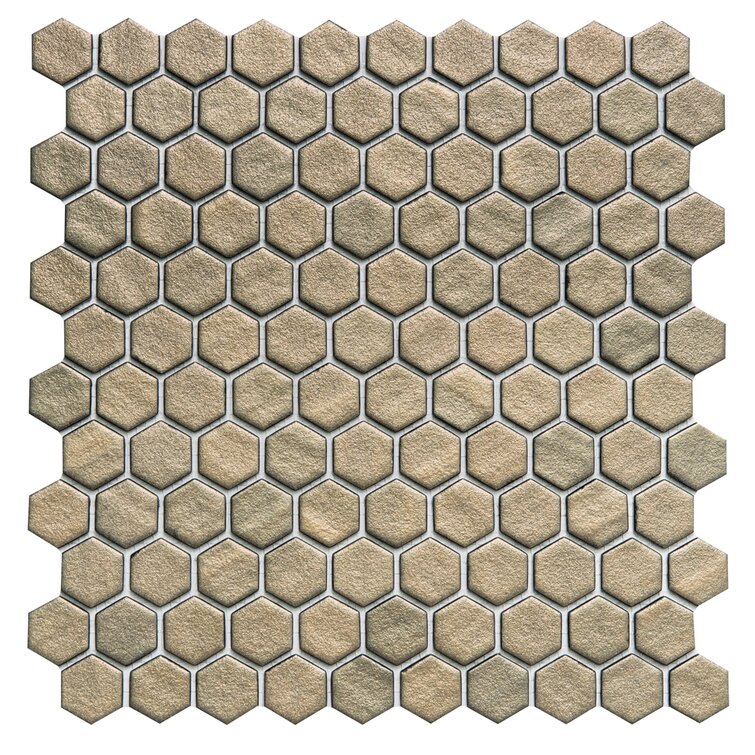Eterna Hex Recycled 1" x 1" Glass Shiny Mosaic Wall & Floor Tile