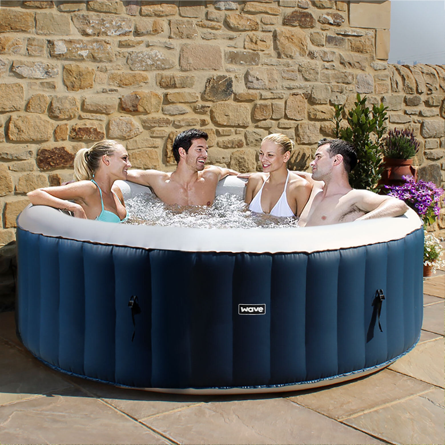 atlantic 6 seater blue spa