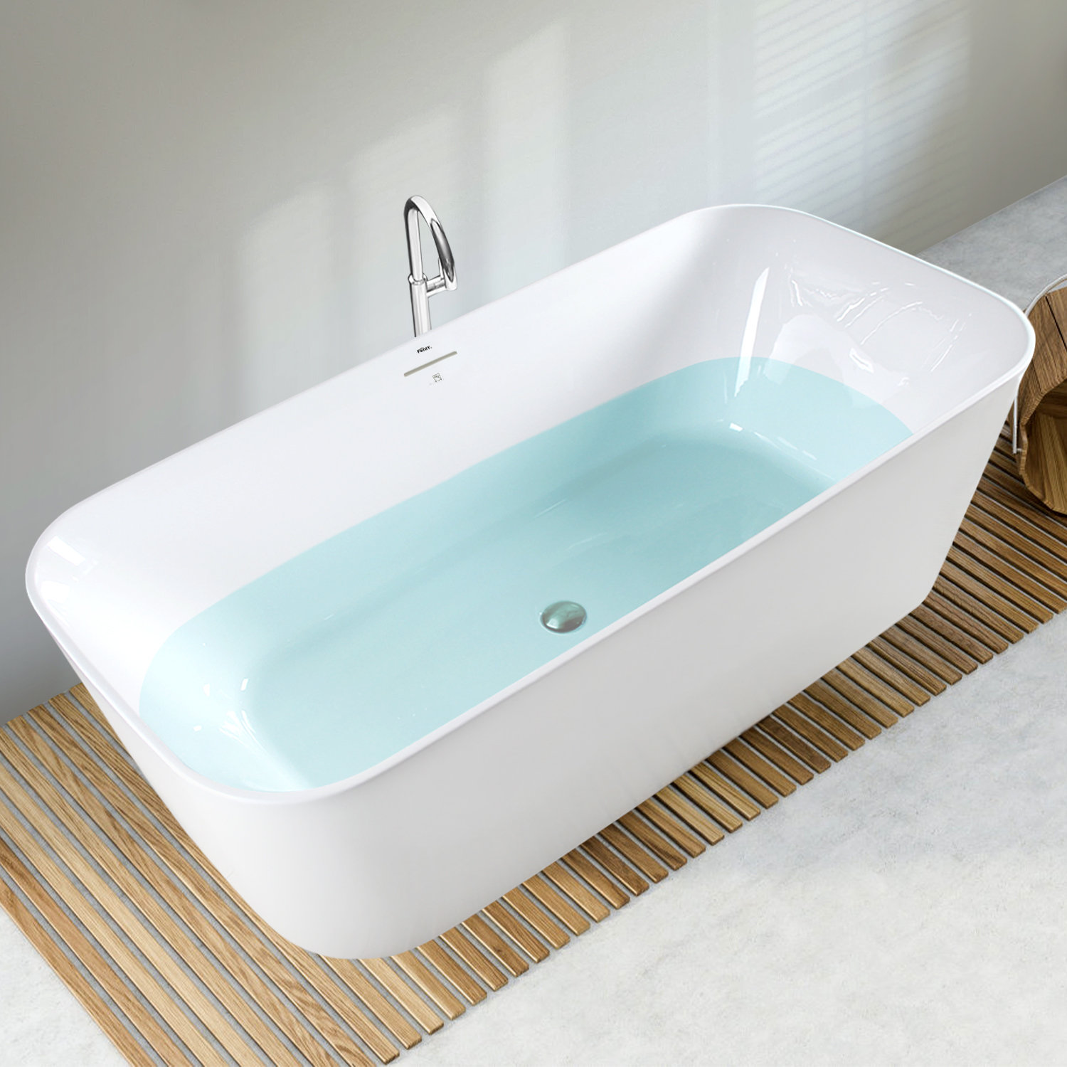 Ferdy Maui 67" Acrylic Freestanding Bathtub, Contemporary Elegant