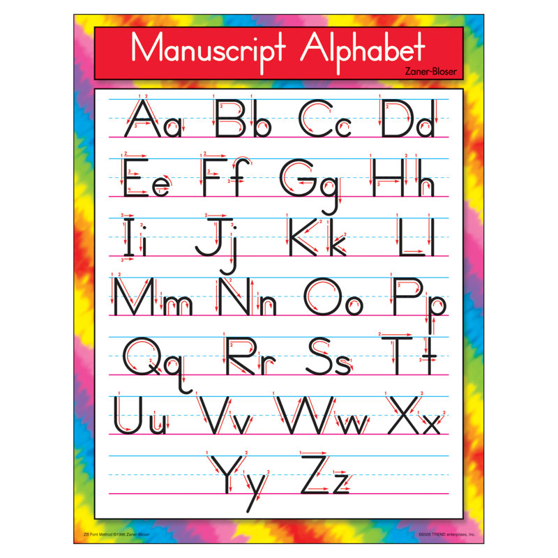 trend enterprises manuscript alphabet chart wayfair