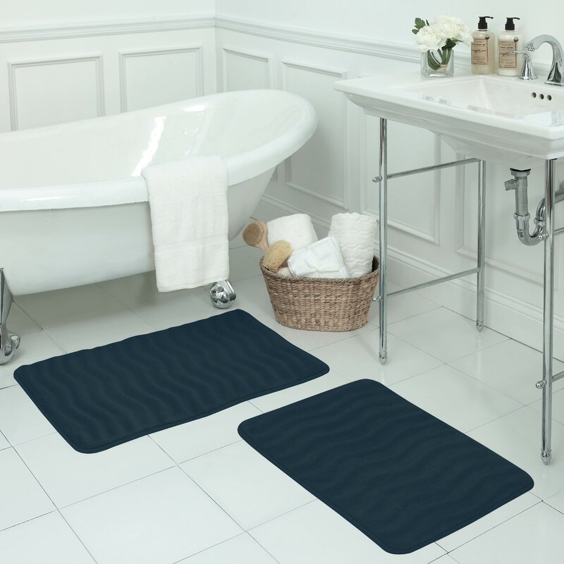 Bath Studio Waves Large Premium Micro Plush Memory Foam Bath Mat