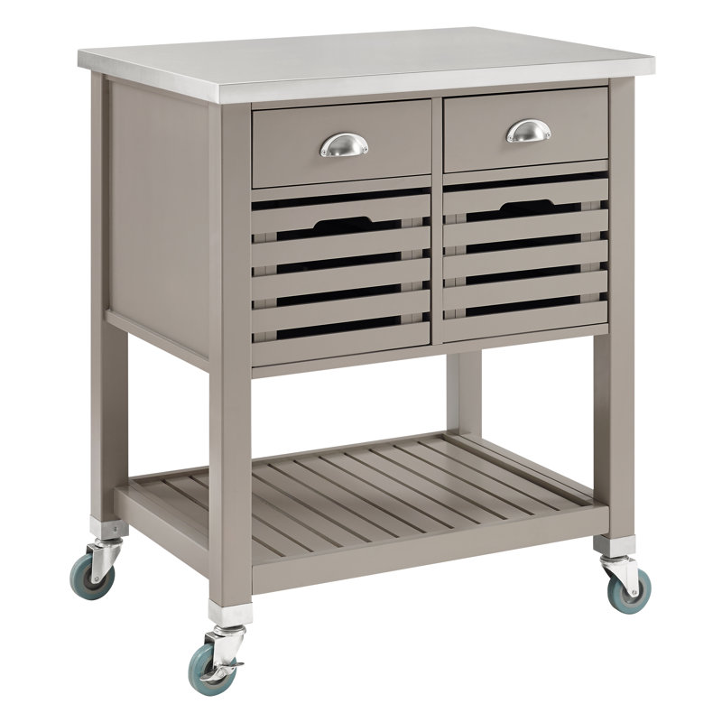 Fulton Kitchen Cart With Stainless Steel Reviews Joss Main