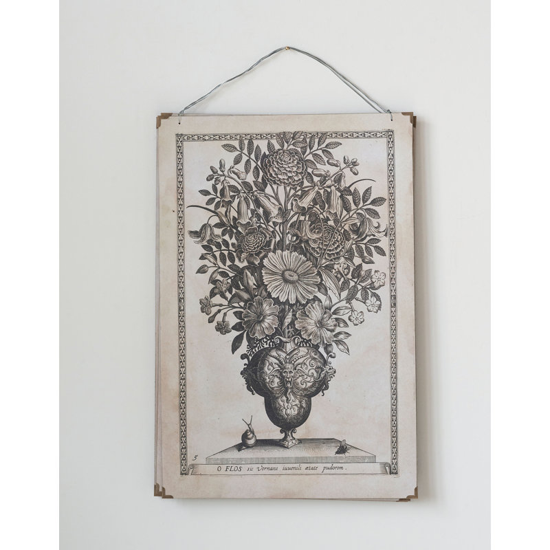 Charlton Home 4 Piece Reproduction Floral Image On Wood And Paper Set Wayfair