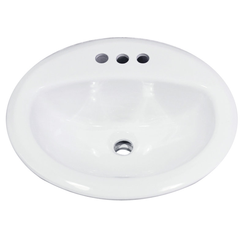 Nantucket Sinks Great Point Vitreous China Oval Drop-In Bathroom Sink with Overflow & Reviews ...
