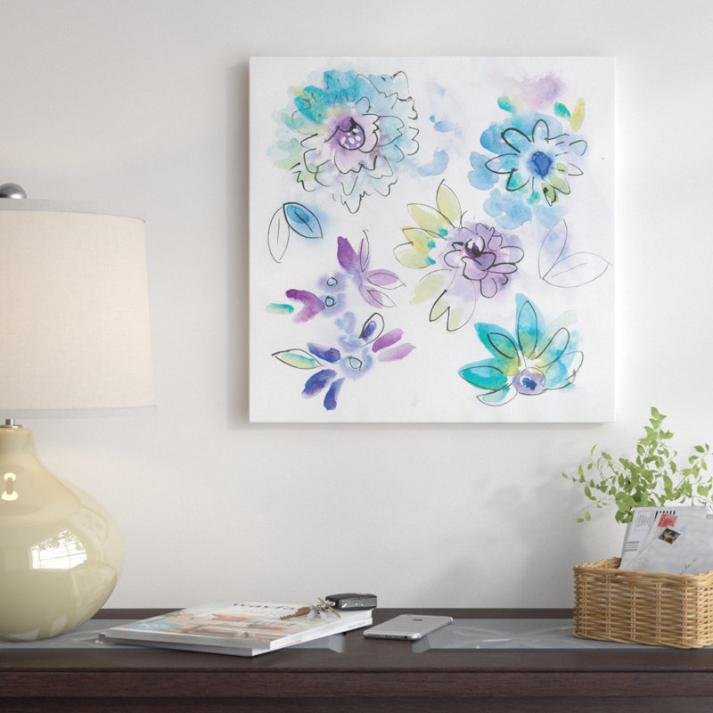 East Urban Home Bright Floral V Painting Print On Wrapped Canvas