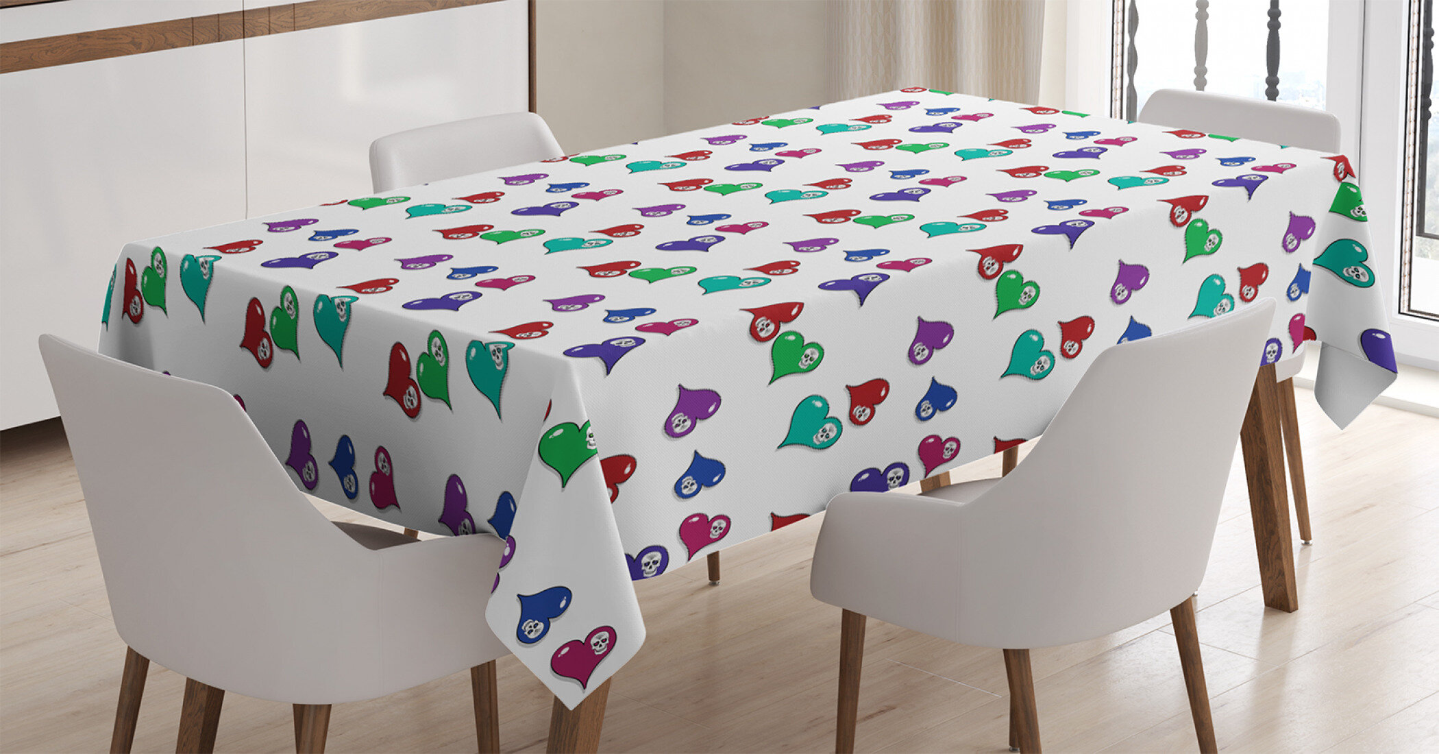 ALAZA Rectangle Tablecloth Fabric Tablecloth Table Cover 60 x 60 inch Valentine's Day Card with Gnome 
