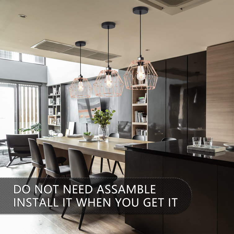 Everly Quinn Rose Gold Pendant Lamp 