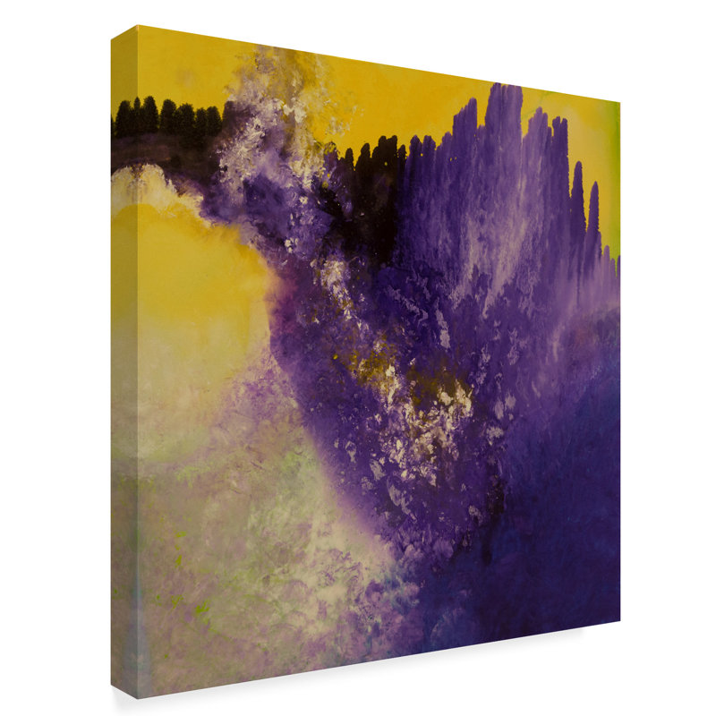 Trademark Art Purple Rain Yellow Acrylic Painting Print On