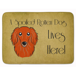 Cobby Long Hair Dachshund Spoiled Dog Memory Foam Bath Rug