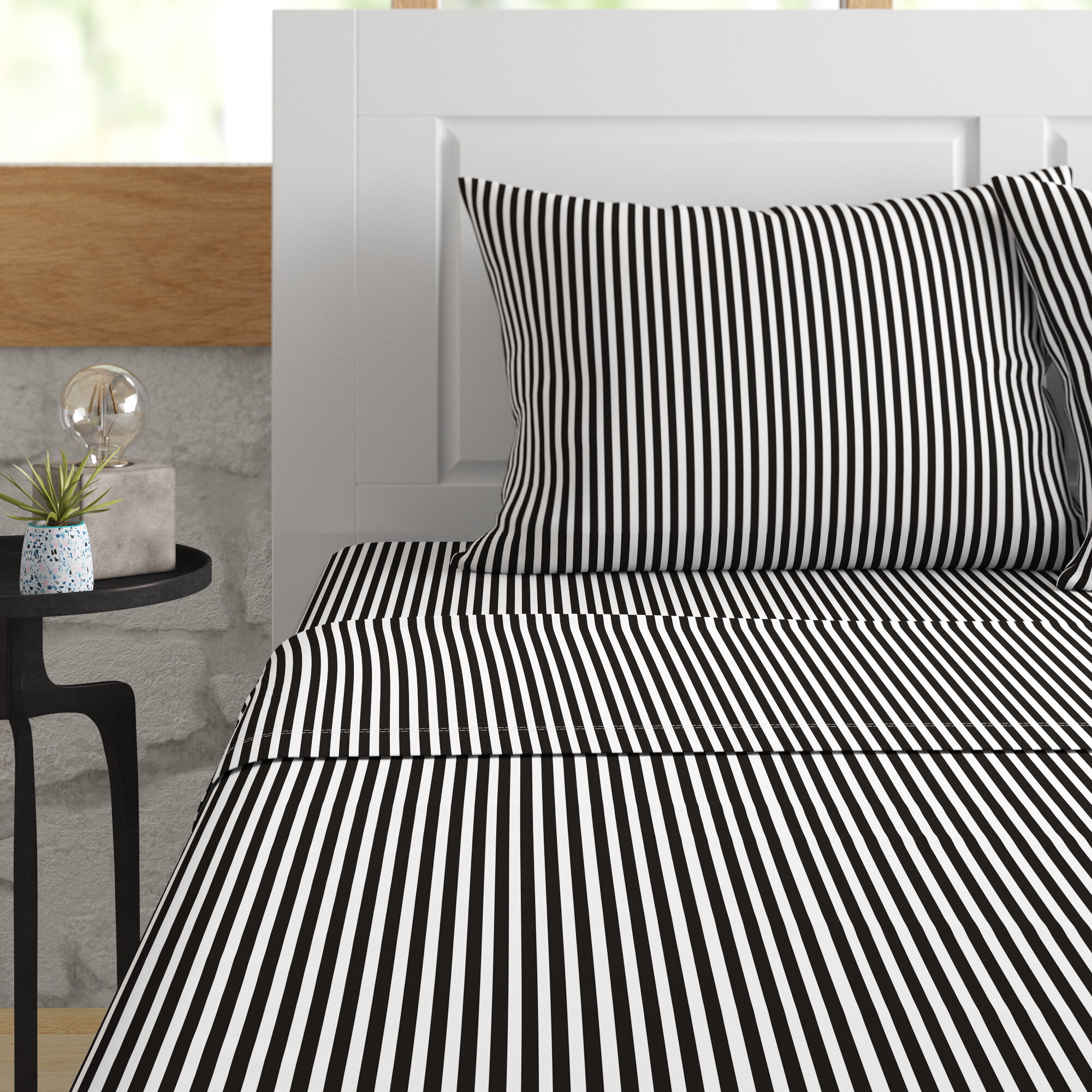 3 Meters Of Designer 100% Cotton Fabric Pinstripe Children Gray Stripes on White