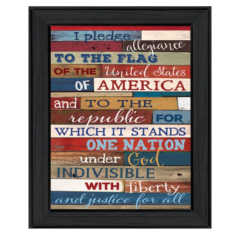 Patriotic Wall Decorations - 'Pledge of Allegiance' Framed Textual Art
