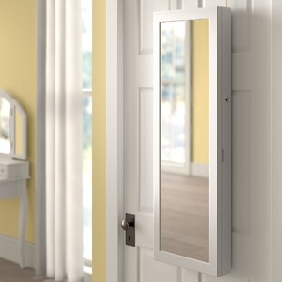 Door Solutions 48-Inch x 12-Inch Weathered 2-Tone Over-the-Door Mirror in Whitewash Wood