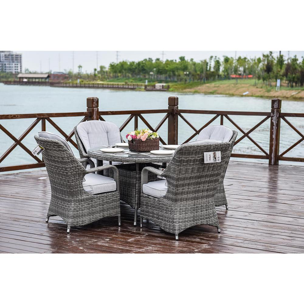 halsted 5 piece wicker patio set