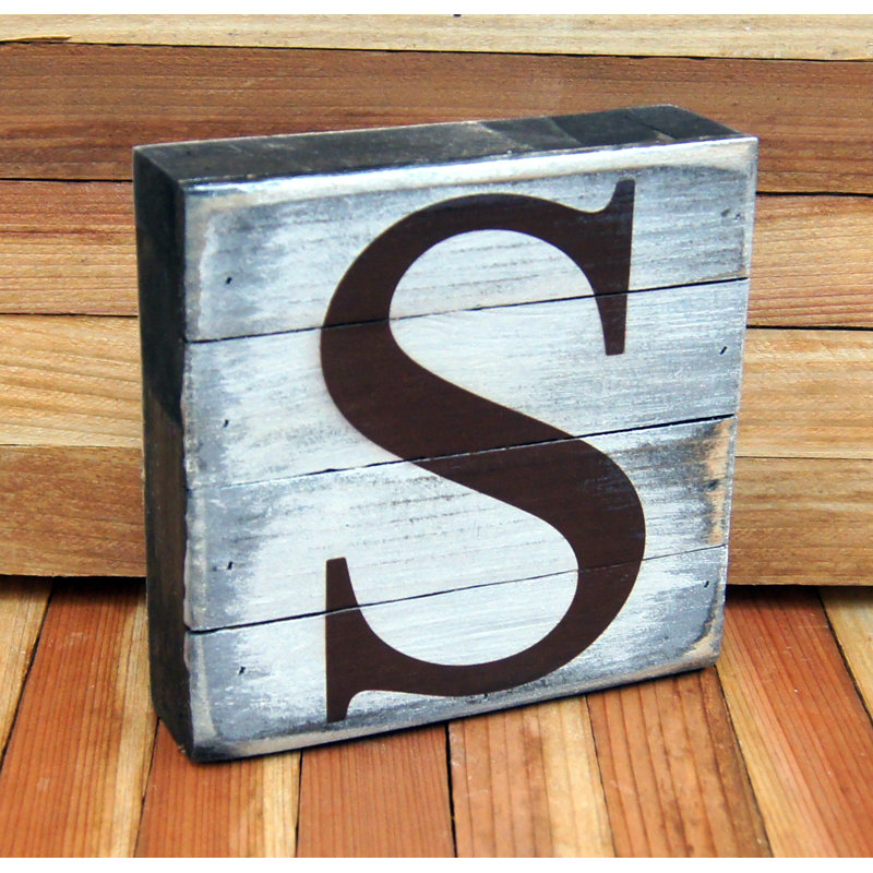 Ebern Designs Classic Letter On Rustic Board Wall Decor Reviews