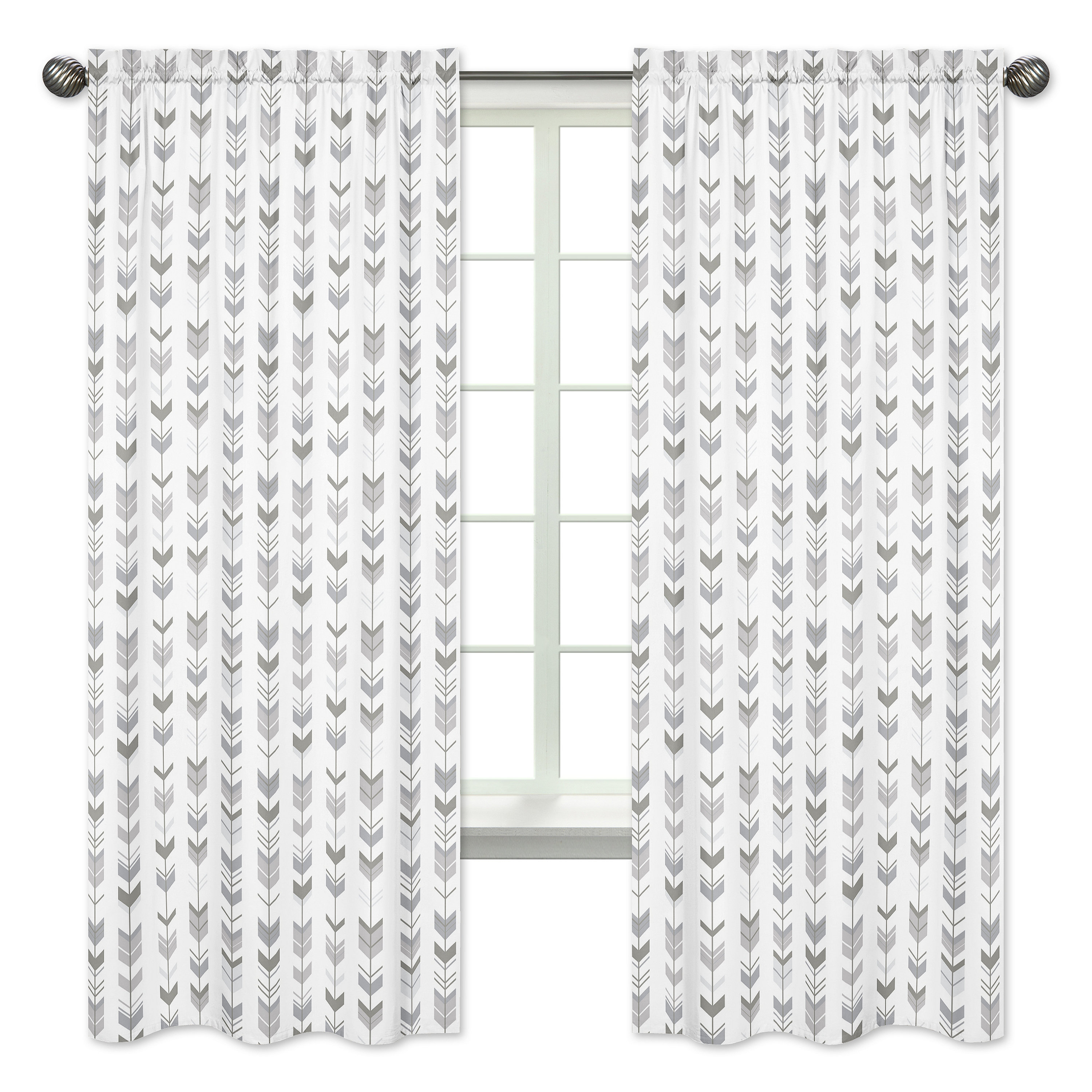 Sweet Jojo Designs Mod Arrow Semi Sheer Outdoor Rod Pocket Curtain