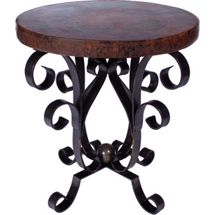Novinger Iron Scroll End Table by Fleur De Lis Living Best #1