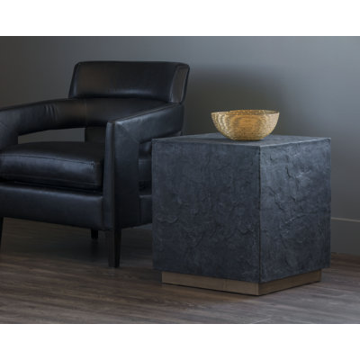 Pettis Stone Top End Table