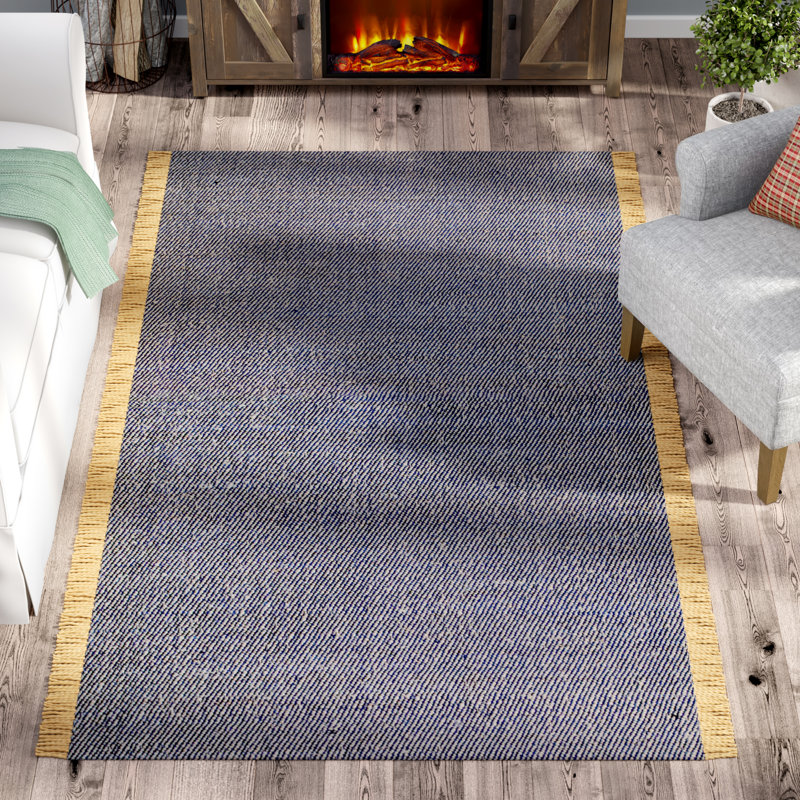 August Grove Bain Handmade Flatweave Jute Sisal Blue Area Rug Reviews Wayfair