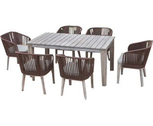 Modern Contemporary Broyhill Outdoor Dining Sets Allmodern Abancourt Outdoor 7 Piece Dining Set 1 699 99 4