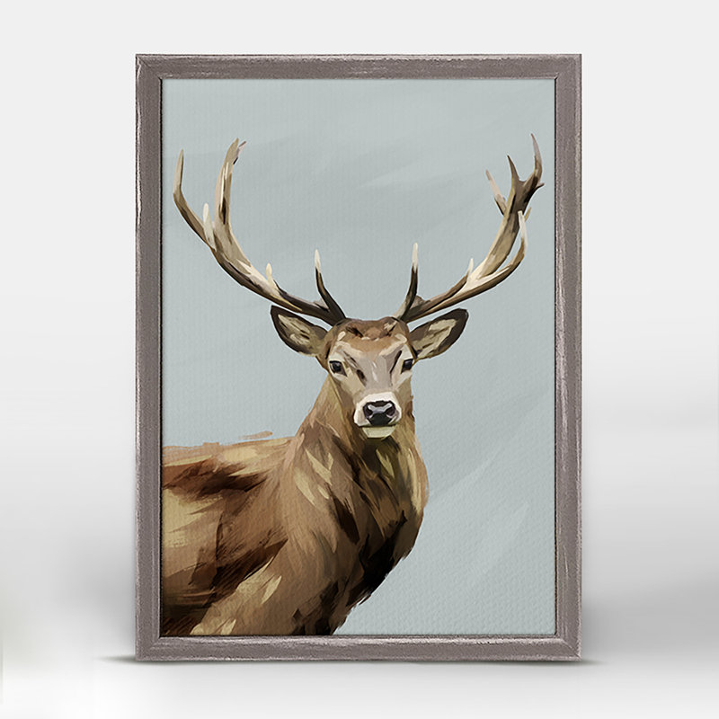 Ebern Designs Flocks Herds Yes Deer Framed Acrylic Painting