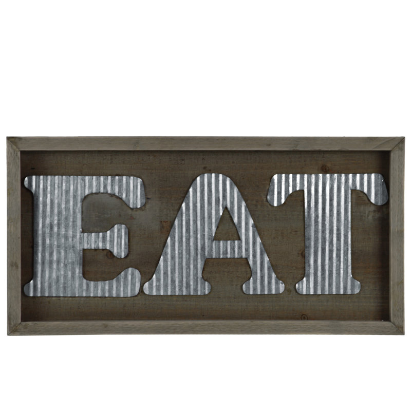 Gracie Oaks Eat Rectangular Sign Wood Wall Decor Wayfair