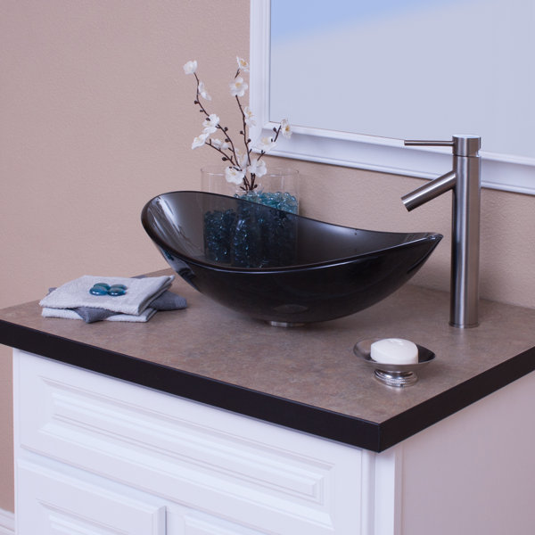 Novatto Slipper Glass Oval Vessel Bathroom Sink & Reviews ...