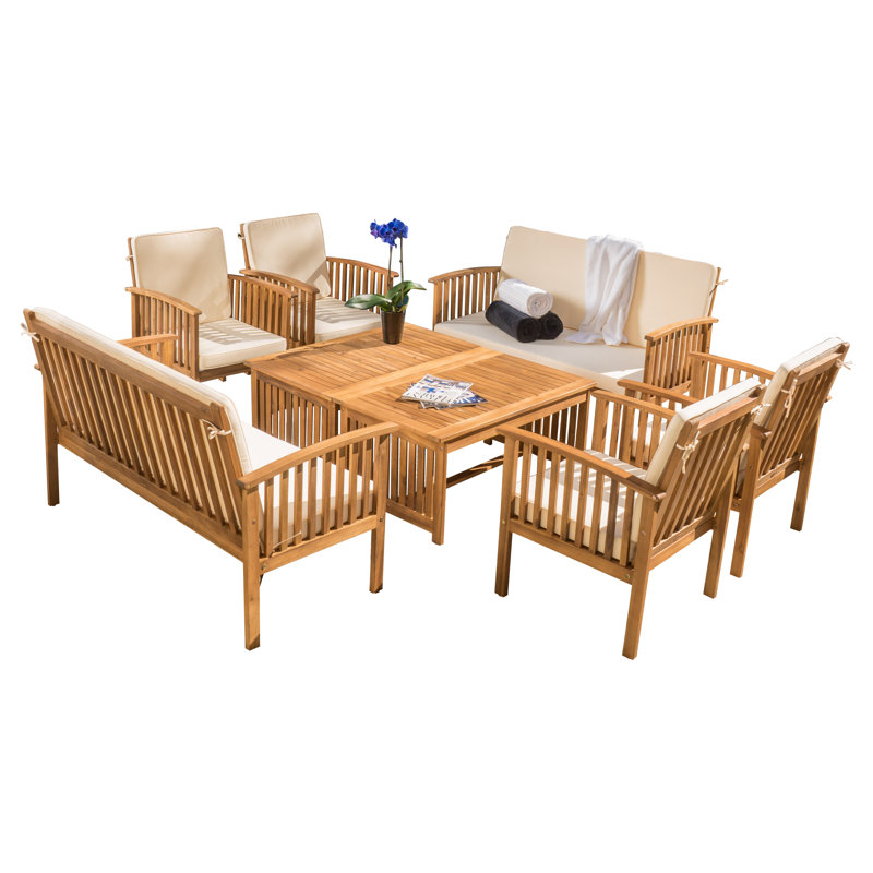 Beachcrest Home Safira 8 Piece Sofa Seating Group With Cushions Reviews Wayfair