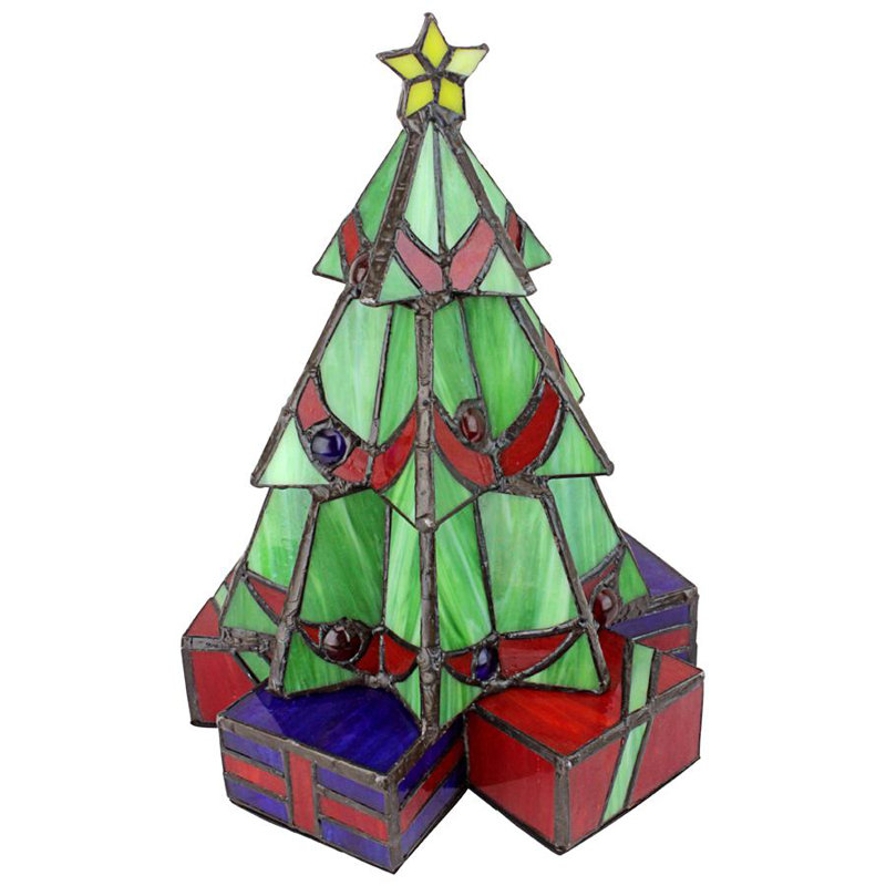 Design Toscano Christmas Tree 11 Lighted Art Glass Novelty Light