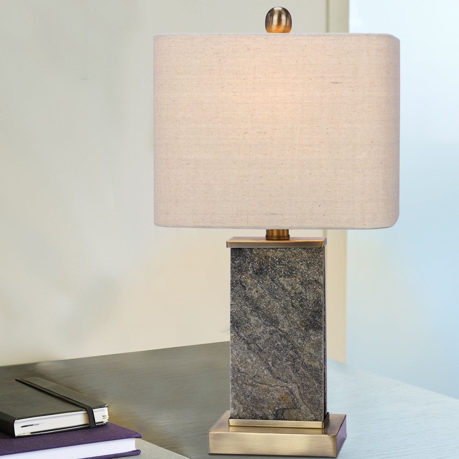 stone base lamp