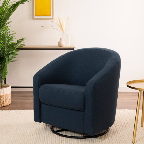 navy blue swivel glider