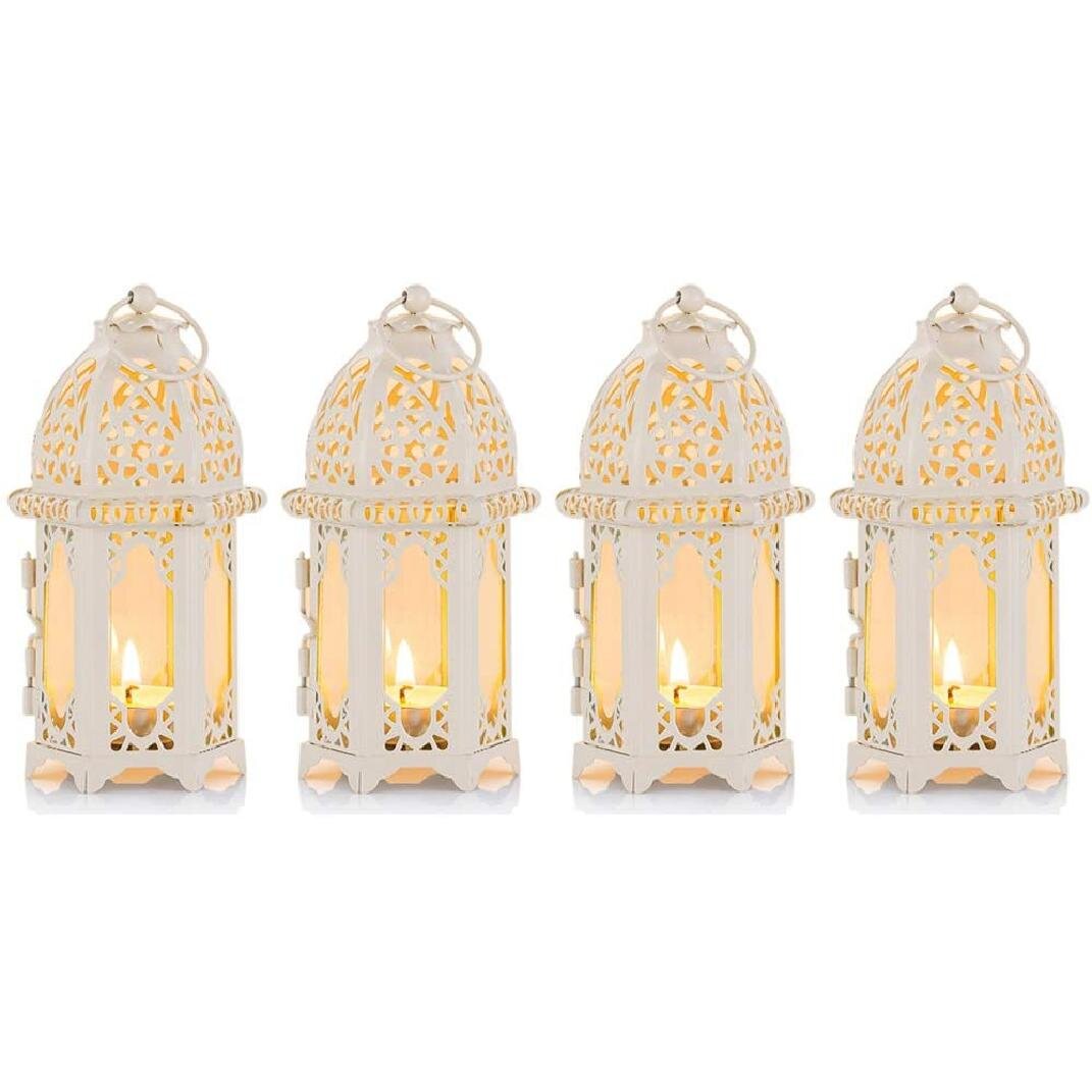 Glass Metal Moroccan Delight Garden Candle Holder Table/hanging Lantern Tealight 