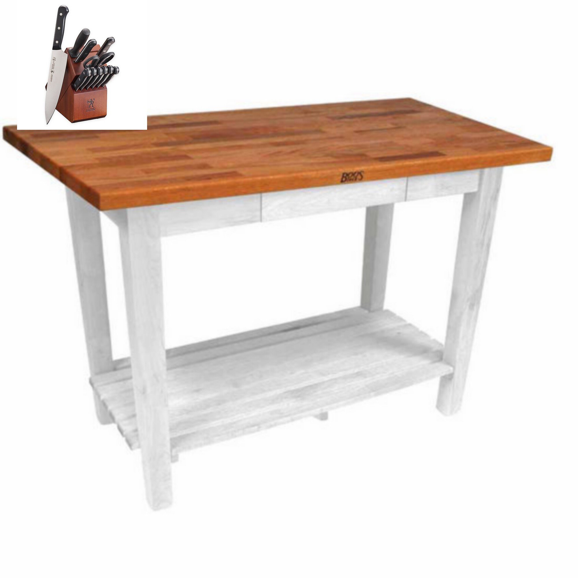 John Boos Butcher Blocks 60'' Wide Rolling Prep Table With Solid Wood ...