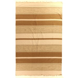 Soft Flat Weave Brown Area Rug