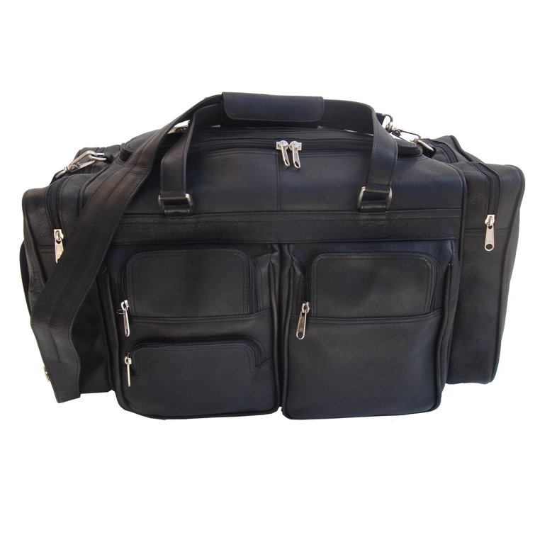 Piel 20" Leather CarryOn Duffel with Pockets & Reviews Wayfair