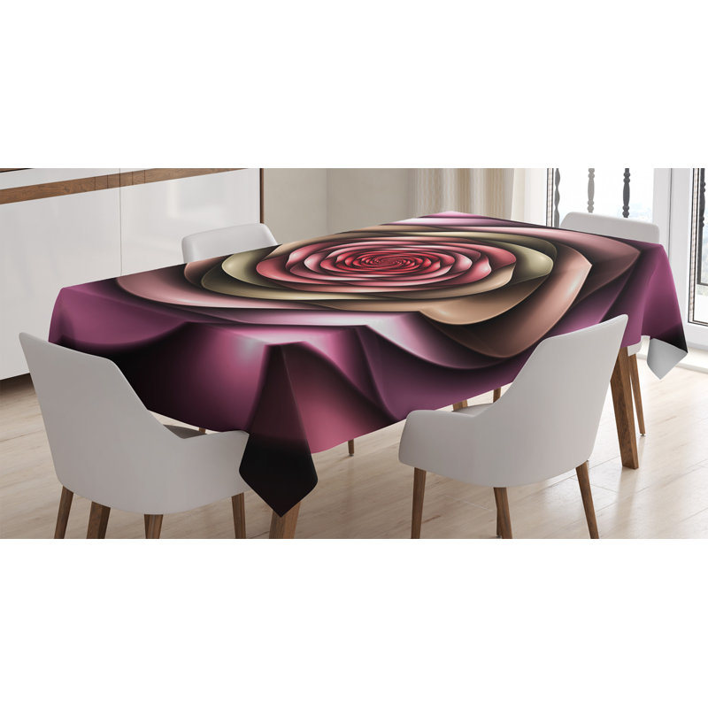 East Urban Home Ambesonne Spires Tablecloth Rose Petals Curved