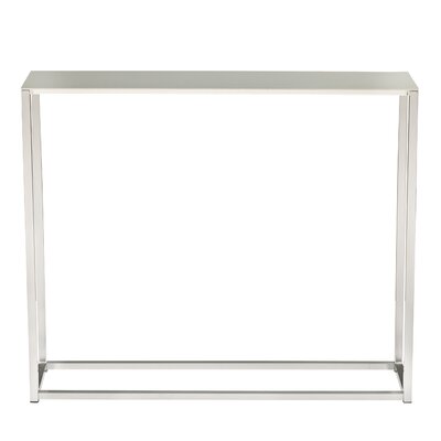 Wade Logan Bellewood Console Table  Color: Brushed Aluminum /Metal Top, Size: 30.32" H x 35.83" W x 9.85" D