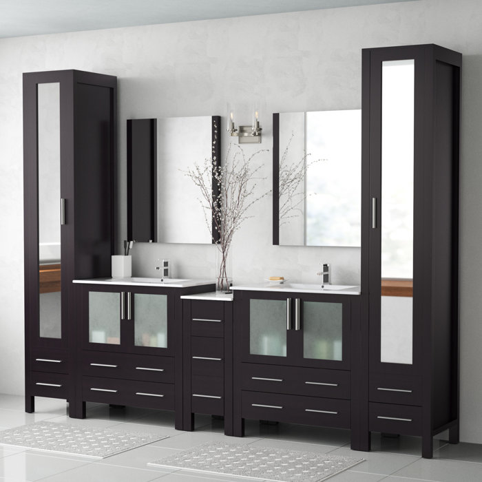 Orren Ellis Mance 103" Double Bathroom Vanity Set with ...