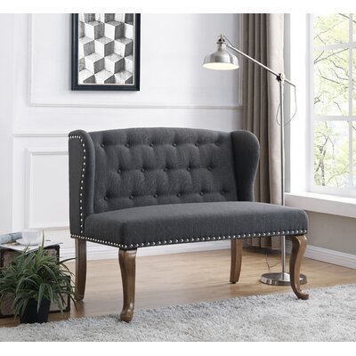 Cowles Tufted Standard Loveseat Darby Home Co Upholstery Dark Gray