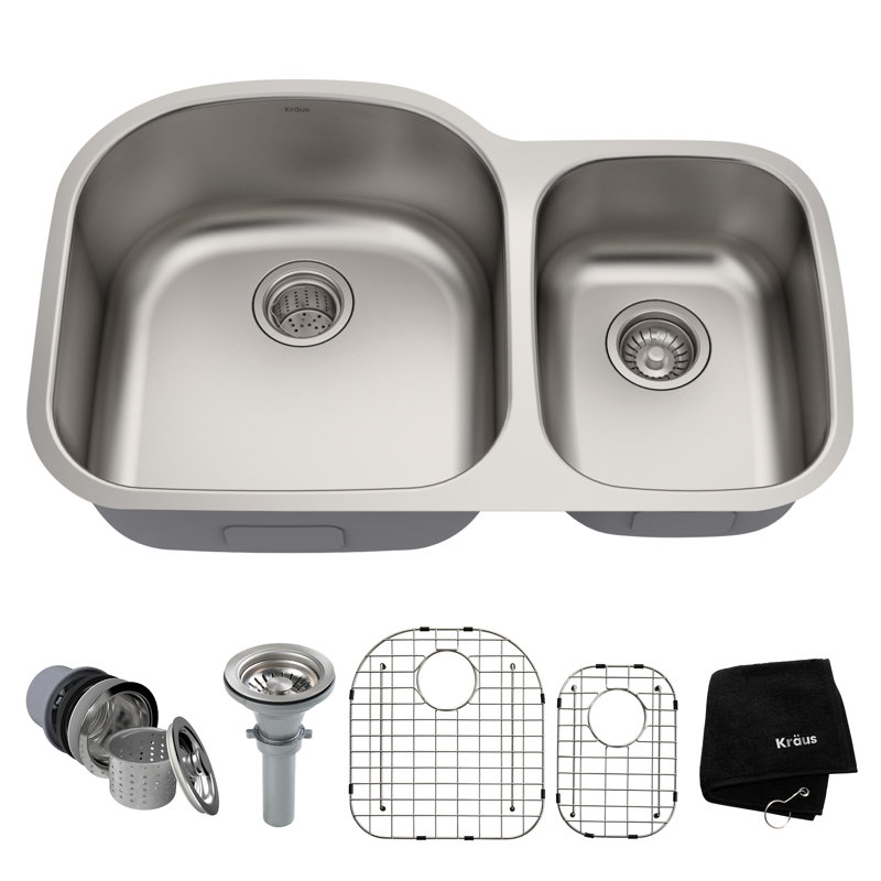 32 X 20 Double Basin Undermount Kitchen Sink With Noisedefend 32 X 20 Double Basin Undermount Kitchen Sink With Noisedefend Soundproofing