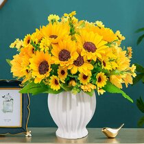 9.5 H MD Blessed Sunflowers Ceramic 4.75X4.75X4.25 