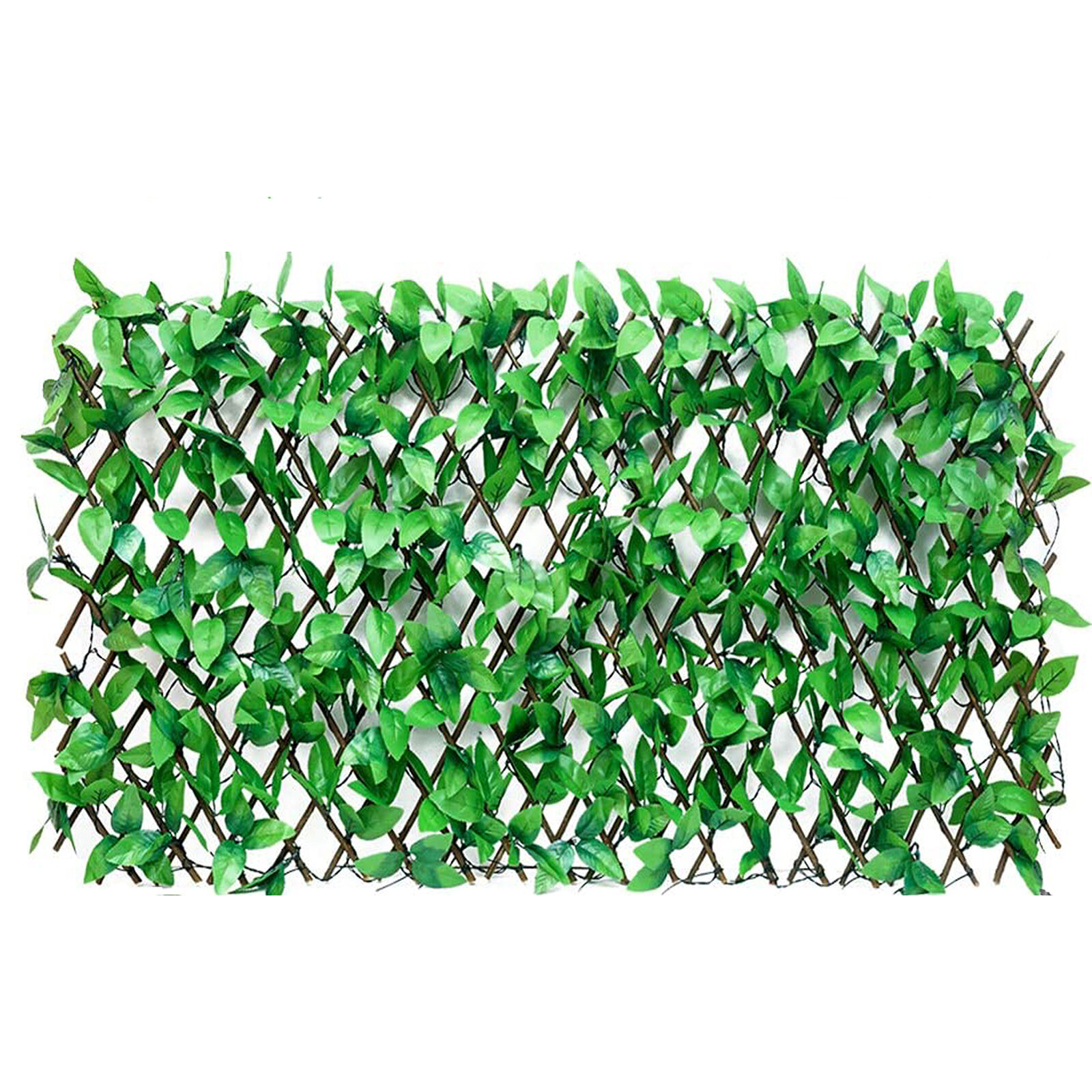 LYLON Expandable Trellis Fence Hedge Privacy Screen with Leaves 113 Solar LED Lights Rectractable Artificial Ivy Fence Decorative for Balcony Patio Outdoor Backdrop Garden Backyard Home Decorations 