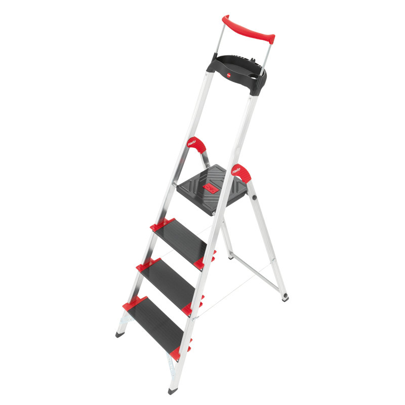 Hailo Usa Inc Championsline 4 79 Ft Aluminum Step Ladder With 495 Lb Load Capacity Reviews Wayfair